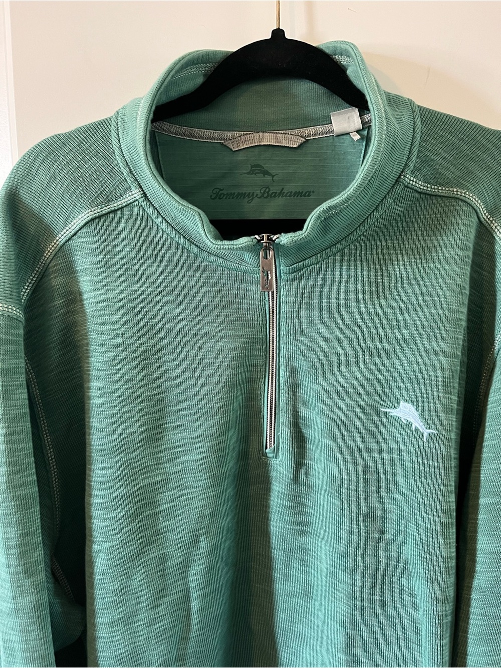 Tommy Bahama Men’s Green Quarter Zip Sweater XXL